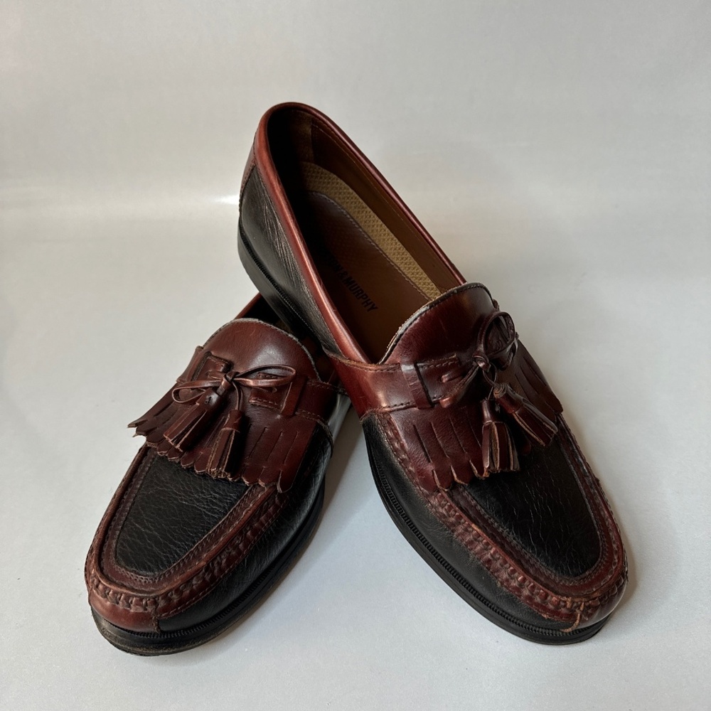Johnston Murphy Aragon II Mens Kiltie Tassel Loafer 2 Tone Black Brown 10.5 N